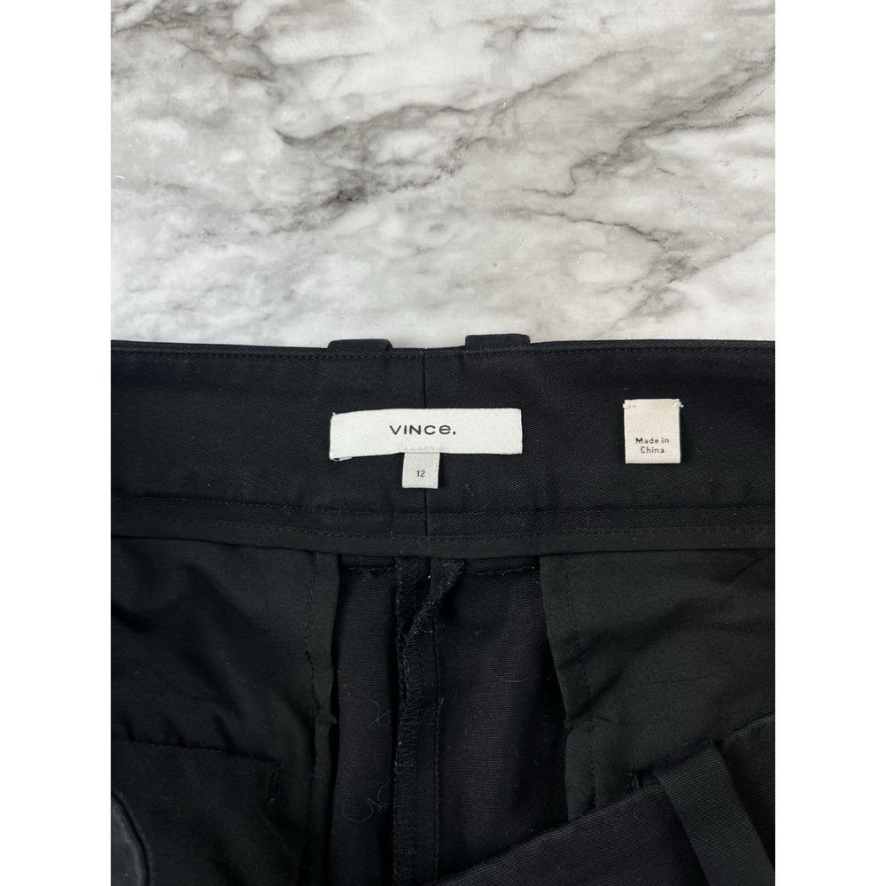VINCE Women's Cotton Stretch Cropped Utility Pant Wide Leg Black Minimalist 12 - Picture 5 of 10